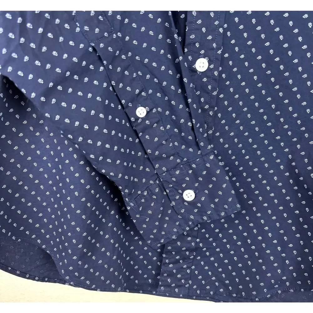 NWOT J.Crew Mercantile Flex Printed Button-Up Shirt Size Small in Blue